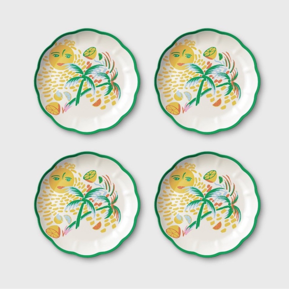NEW Roller Rabbit x Target Melamine Salad Plates- Qty:4 a set